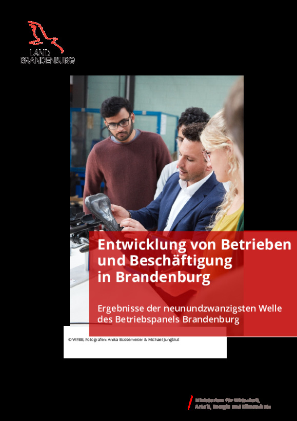 Bild vergrößern (Bild: Ergebnisse der neunundzwanzigsten Welle  des Betriebspanels Brandenburg )