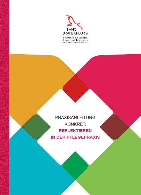 Bild vergrößern (Bild: Titel Faltblatt Praxisanleitung konkret: reflektieren in der neuen Pflegepraxis)